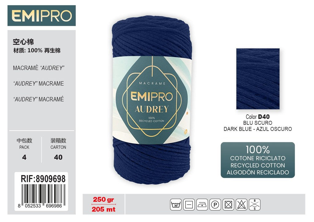 Filati Audrey Blu Scuro 205M 250G