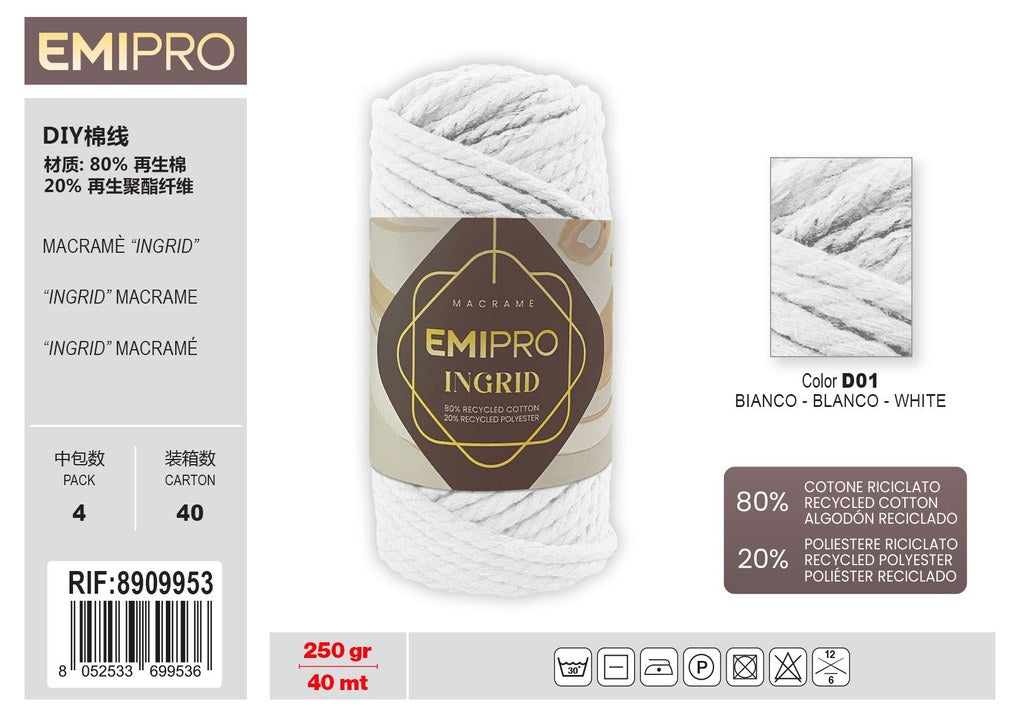 Filati Ingrid Bianco 40M 250G