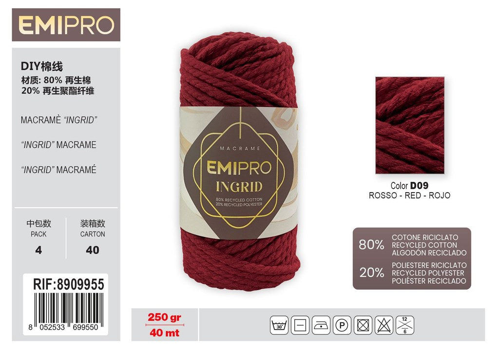 Filati Ingrid Rosso 40M 250G