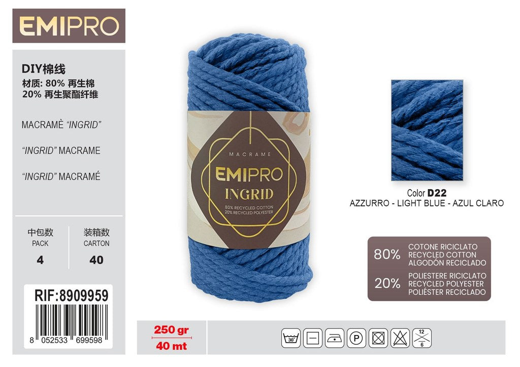 Filati Ingrid Azzurro 40M 250G