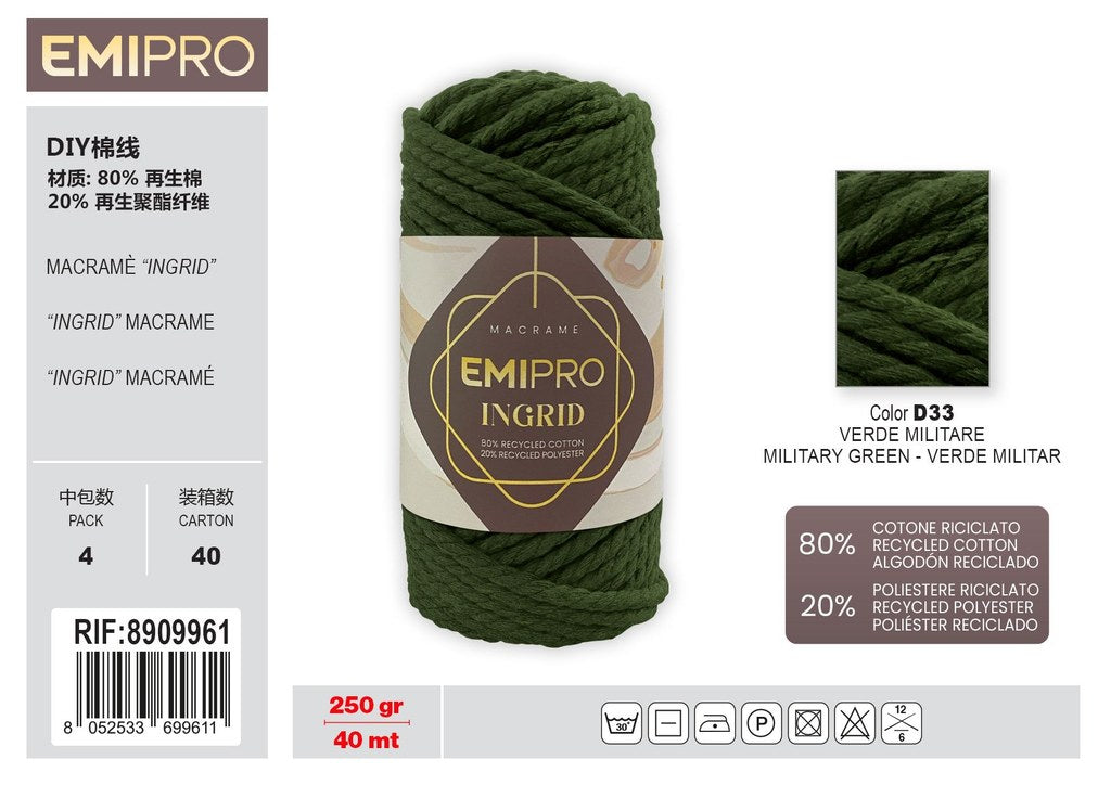 Filati Ingrid verde Militare 40M 250G