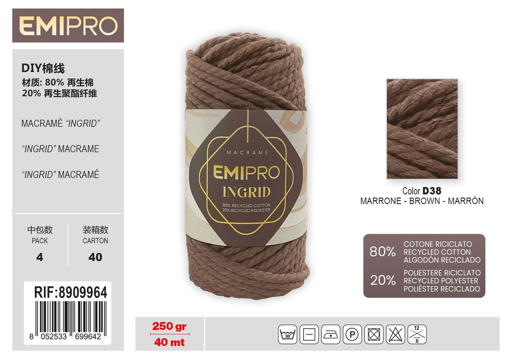 Filati Ingrid Marrone 40M 250G