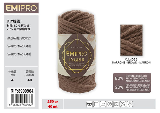Filati Ingrid Marrone 40M 250G