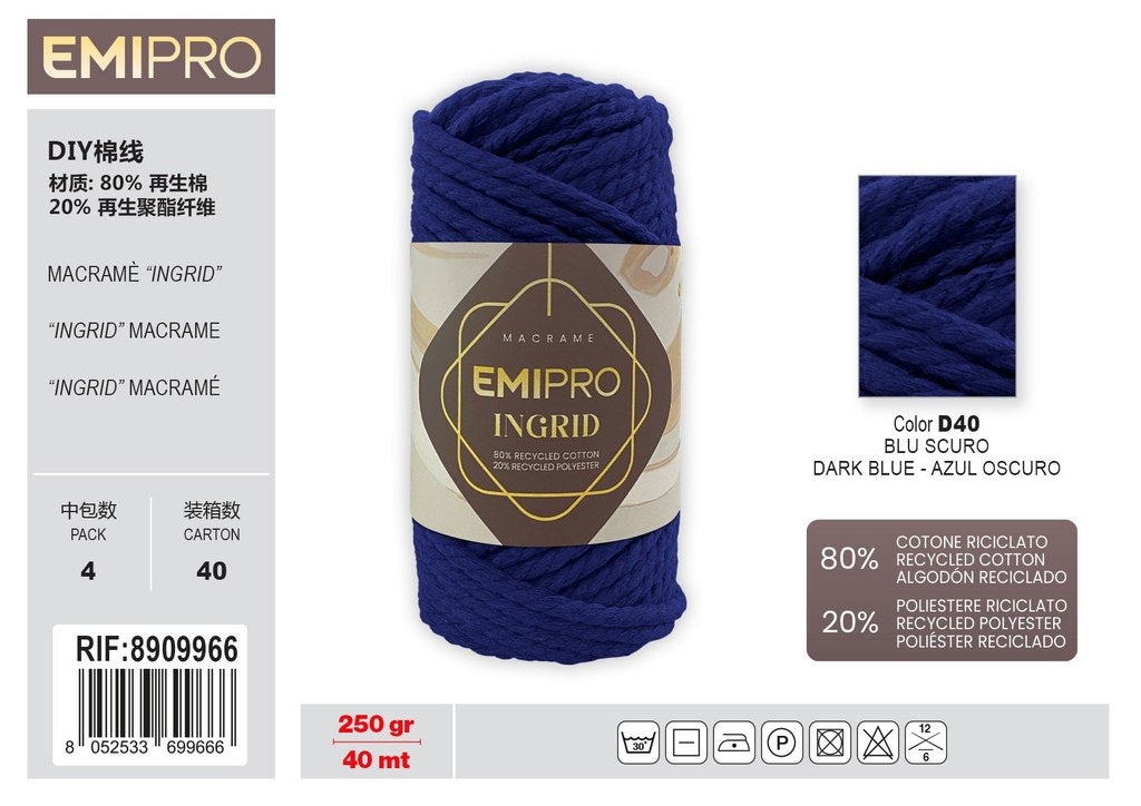 Filati Ingrid Blu Scuro 40M 250G