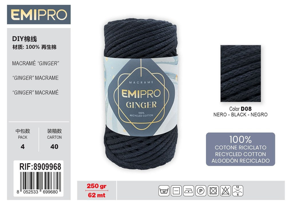 Filati Ginger Nero 62M 250G