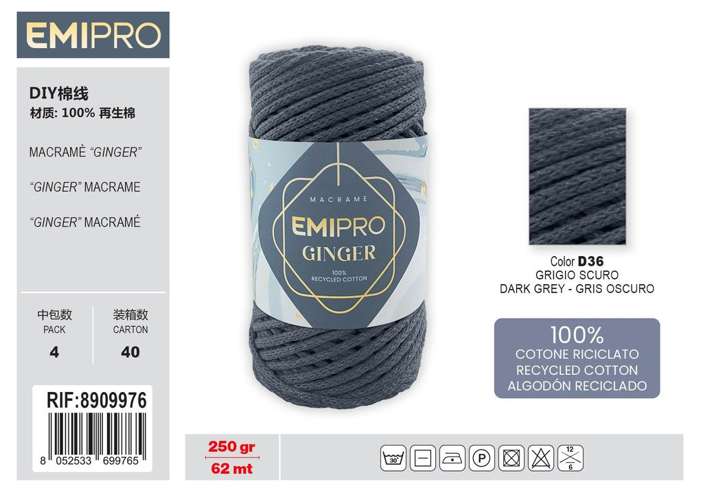 Filati Ginger Grigio Scuro 62M 250G