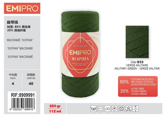 Filati Sophia verde Militare 112M 250G