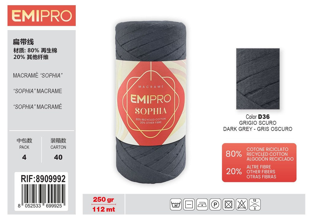Filati Sophia Grigio Scuro 112M 250G