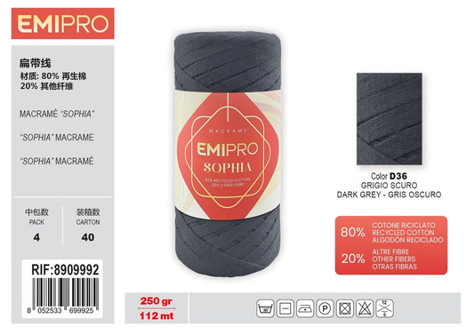 Filati Sophia Grigio Scuro 112M 250G