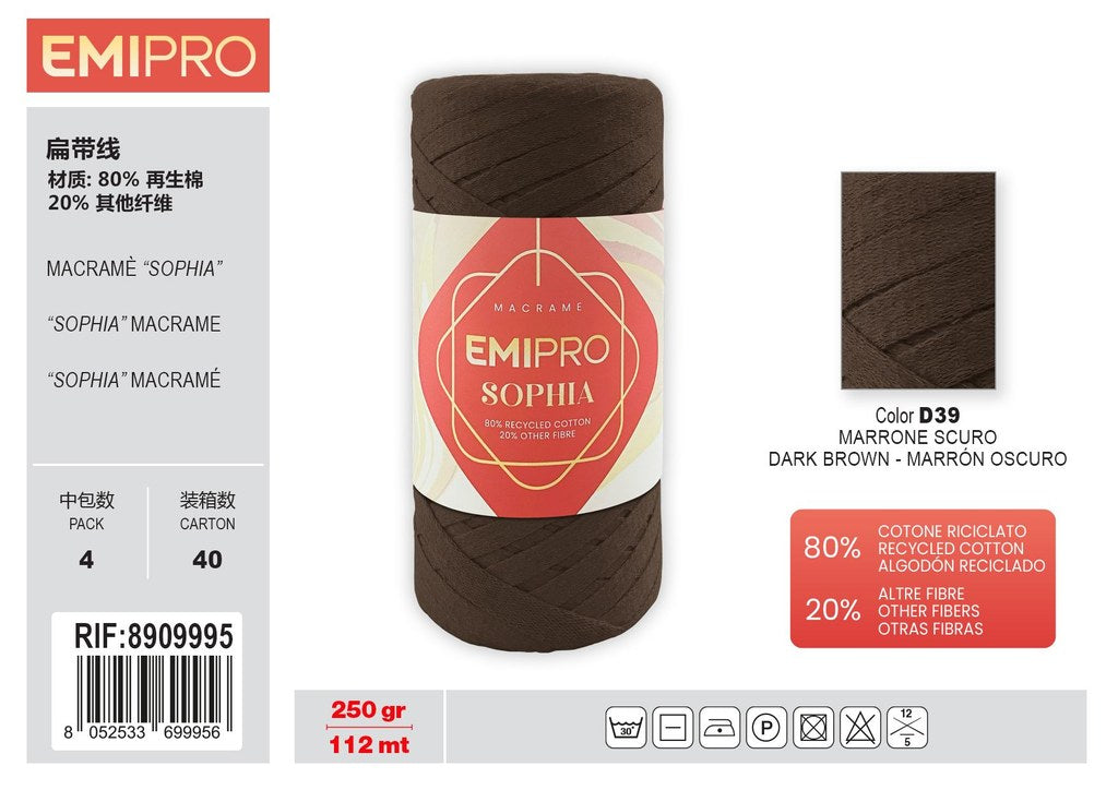 Filati Sophia Marrone Scuro 112M 250G