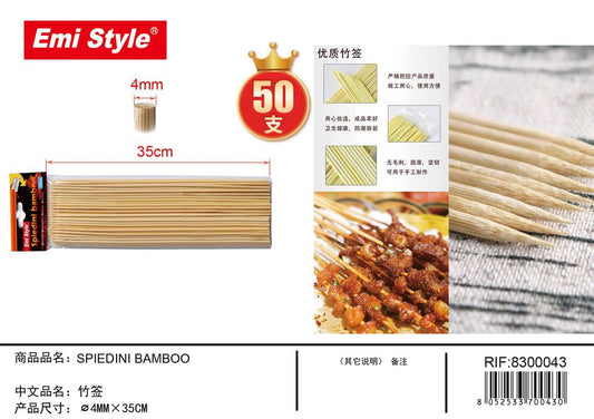 Spiedini Bamboo 4.0mm*35cm 50Pz