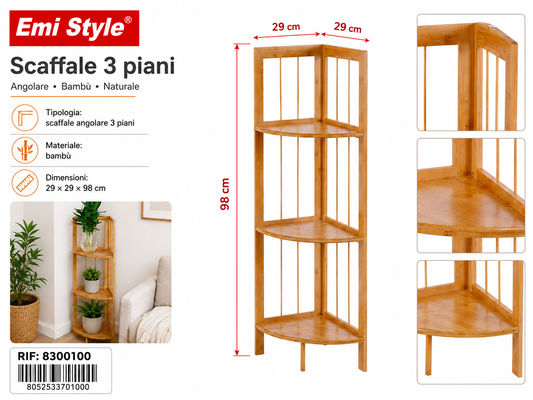 Scaffale 3 Piani 29*29*98cm