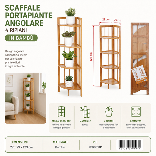 Scaffale 4 Piani 29*29*123cm