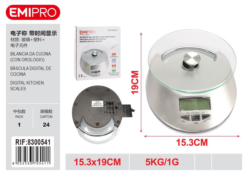 Bilancia Da Cucina Con Orologio 5kg/1G
