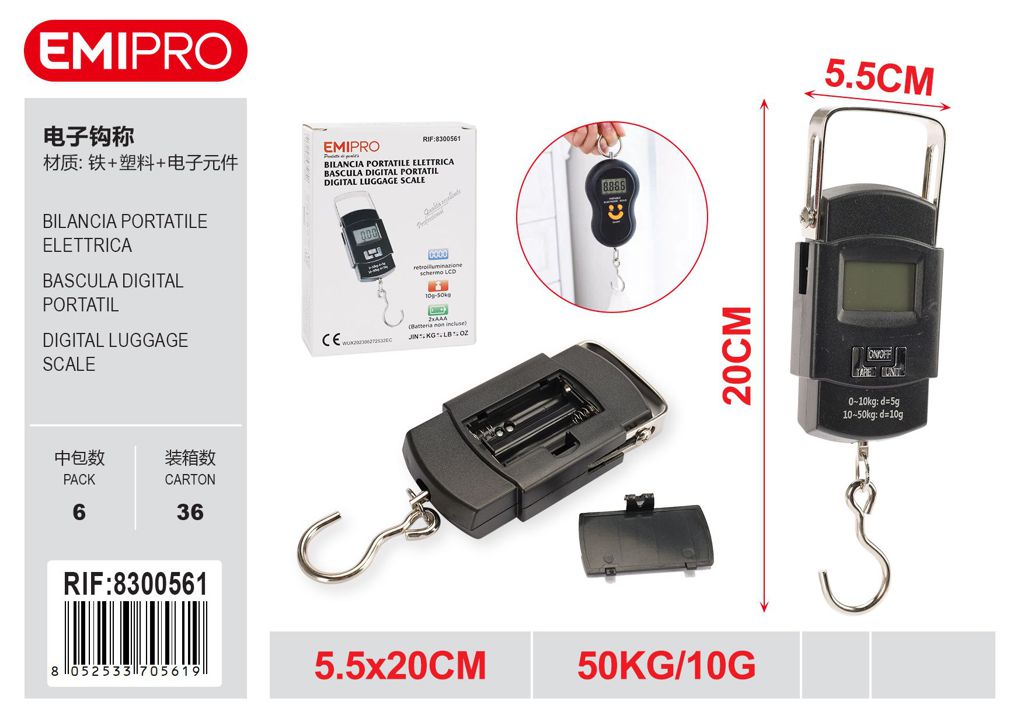 Bilancia Portatile Elettrica 50kg/10G