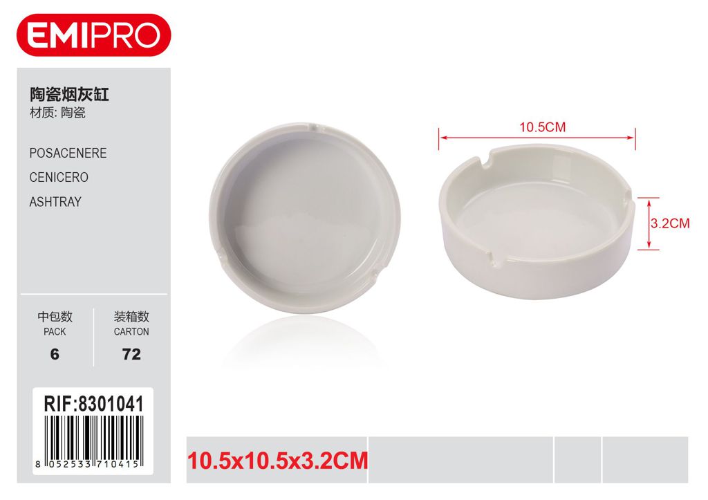Posacenere In Ceramica 10.5*10.5*3.2cm