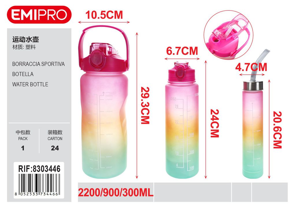 Borraccia Sportiva 2200ml900ml300ml