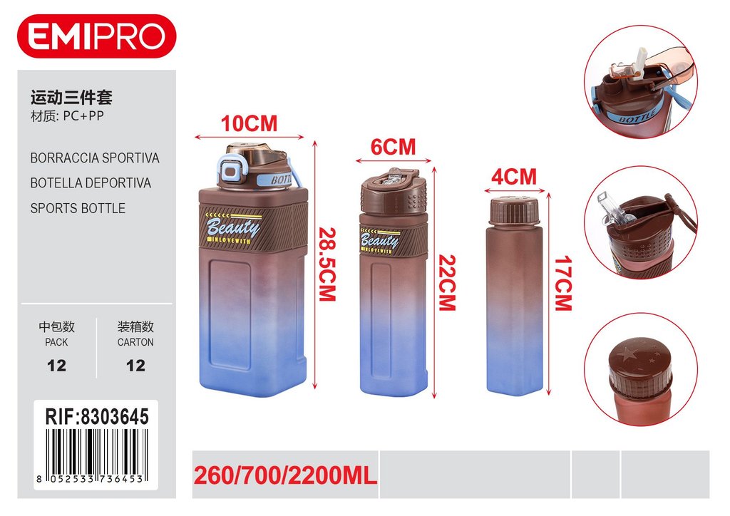Borraccia Sportiva 260ml700ml/2200ml