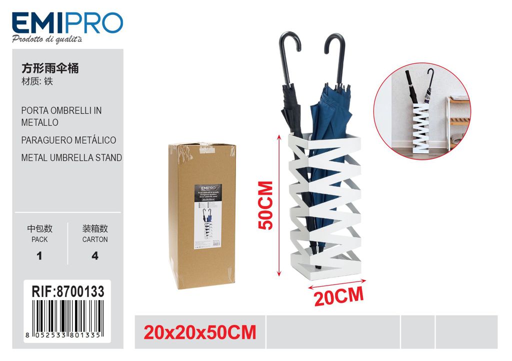 Porta Ombrelli In Metallo 20*20*50cm