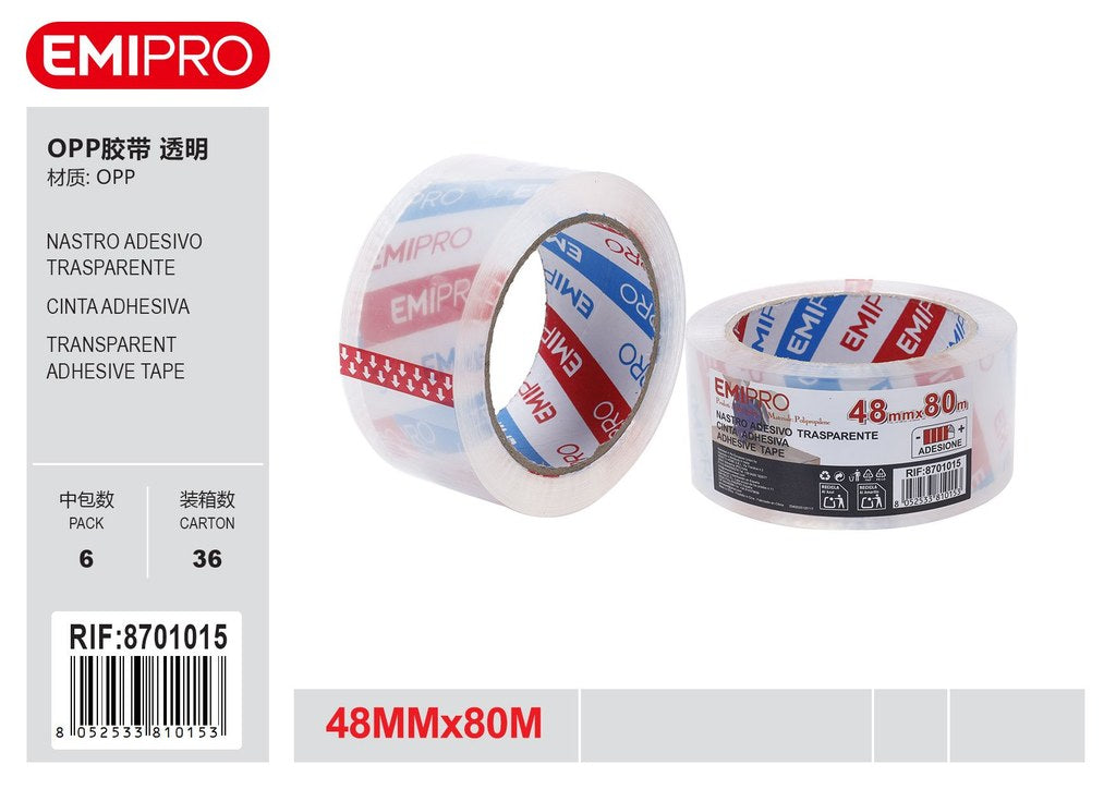 Nastro Adesivo Trasparente 48mm*80M