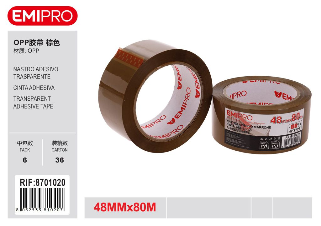 Nastro Adesivo Marrone 48mm*80M
