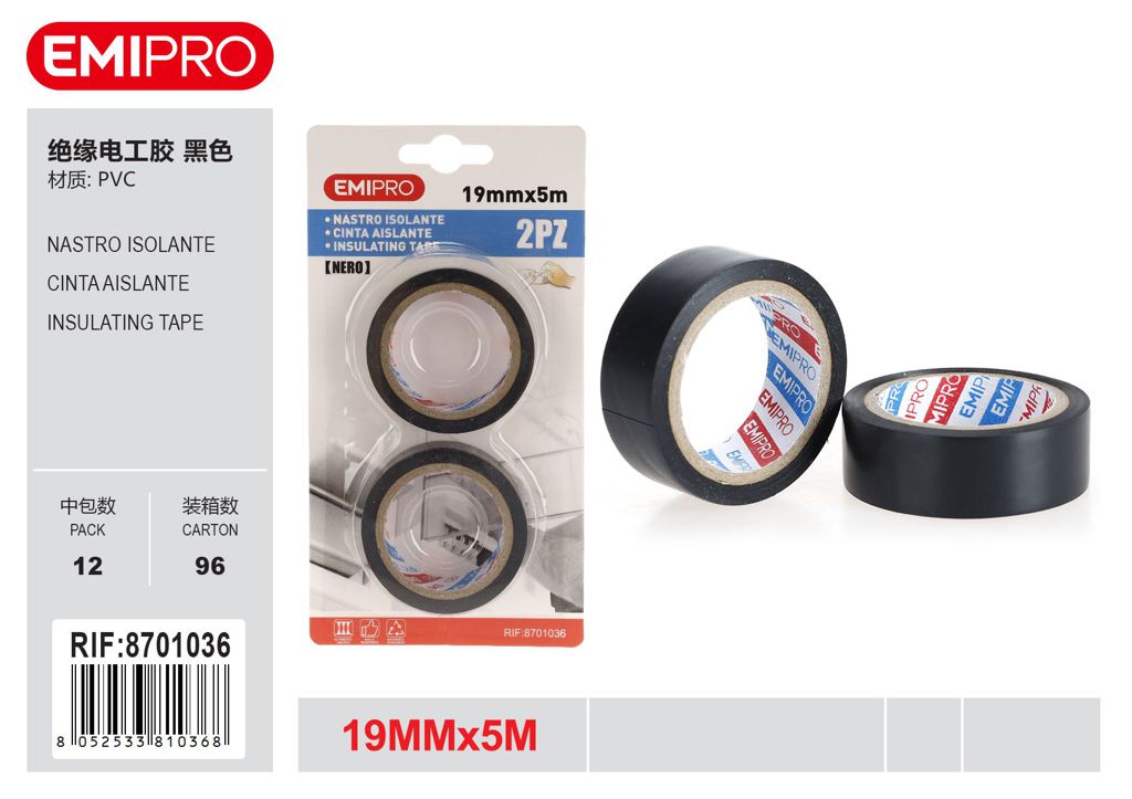 Nastro Isolante 2Pz 19mm*5M