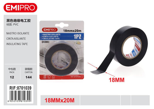 Nastro Isolante Nero 18mm*20M