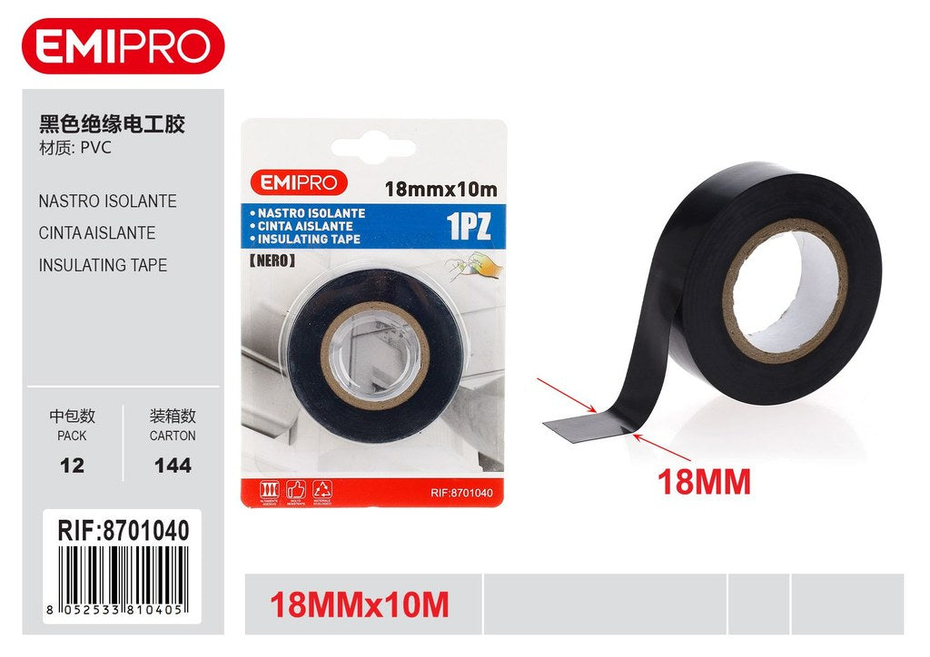 Nastro Isolante Nero 18mm*10M