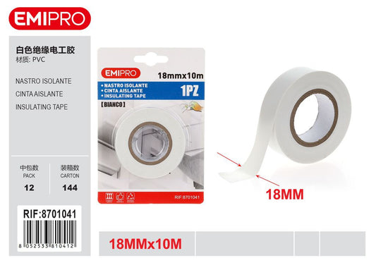 Nastro Isolante Bianco 18mm*10M