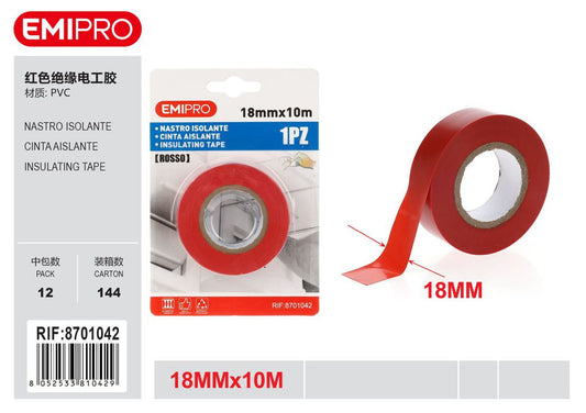 Nastro Isolante Rosso 18mm*10M