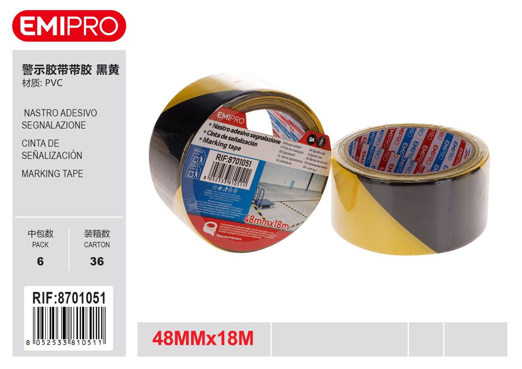 Nastro Adesivo Segnalazione 48mm*18M