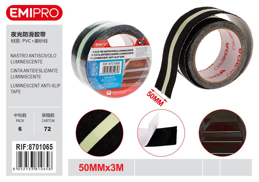 Nastro Antiscivolo Luminescente 50mm*3M