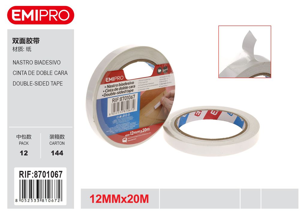 Nastro Biadesivo 12mm*20M