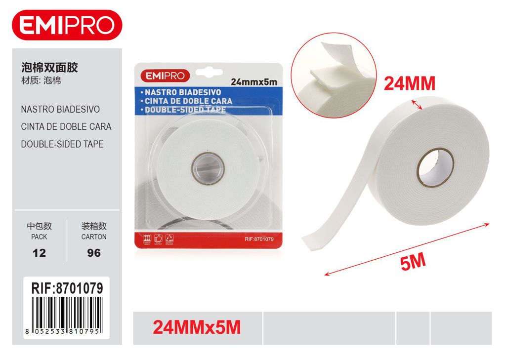Nastro Biadesivo 2.4cm*5M