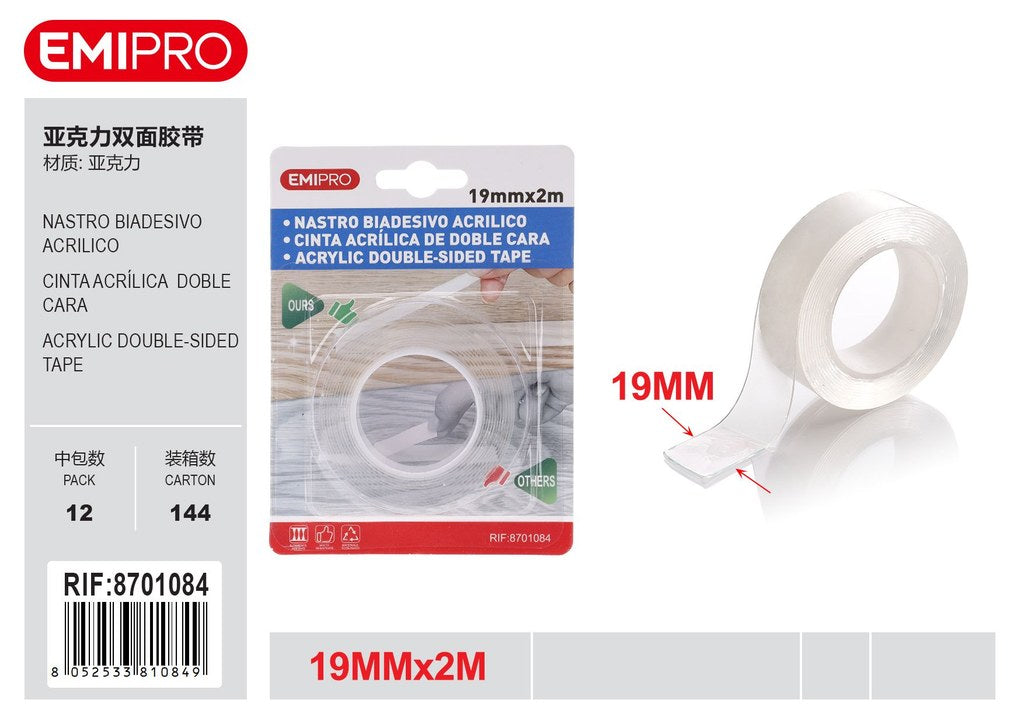 Nastro Biadesivo Acrilico 19mm*2M