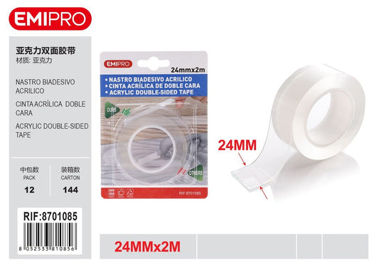 Nastro Biadesivo Acrilico 24mm*2M