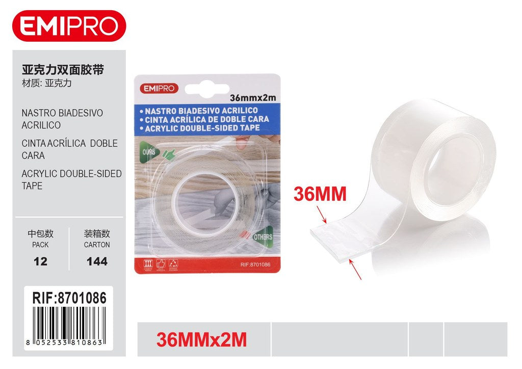 Nastro Biadesivo Acrilico 36mm*2M