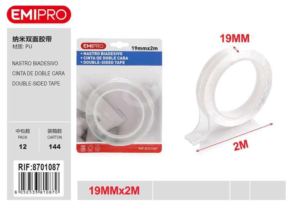 Nastro Biadesivo 19mm*2M
