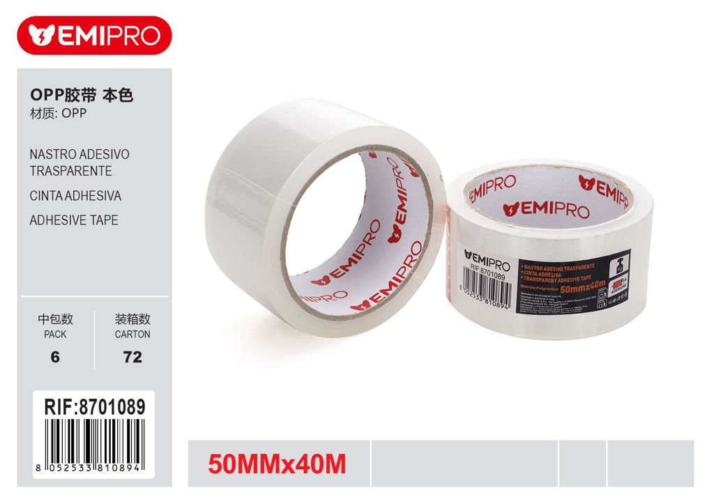 Nastro Adesivo Trasparente 50mm*40M