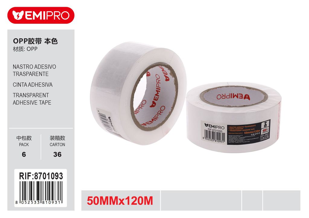 Nastro Adesivo Trasparente 50mm*120M