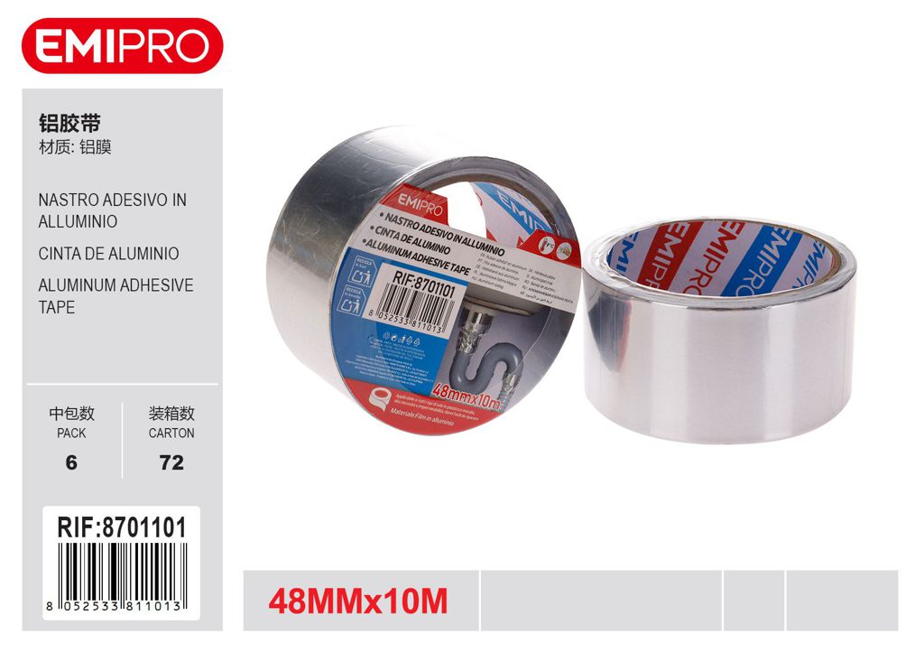 Nastro Adesivo In Alluminio 48mm*10M
