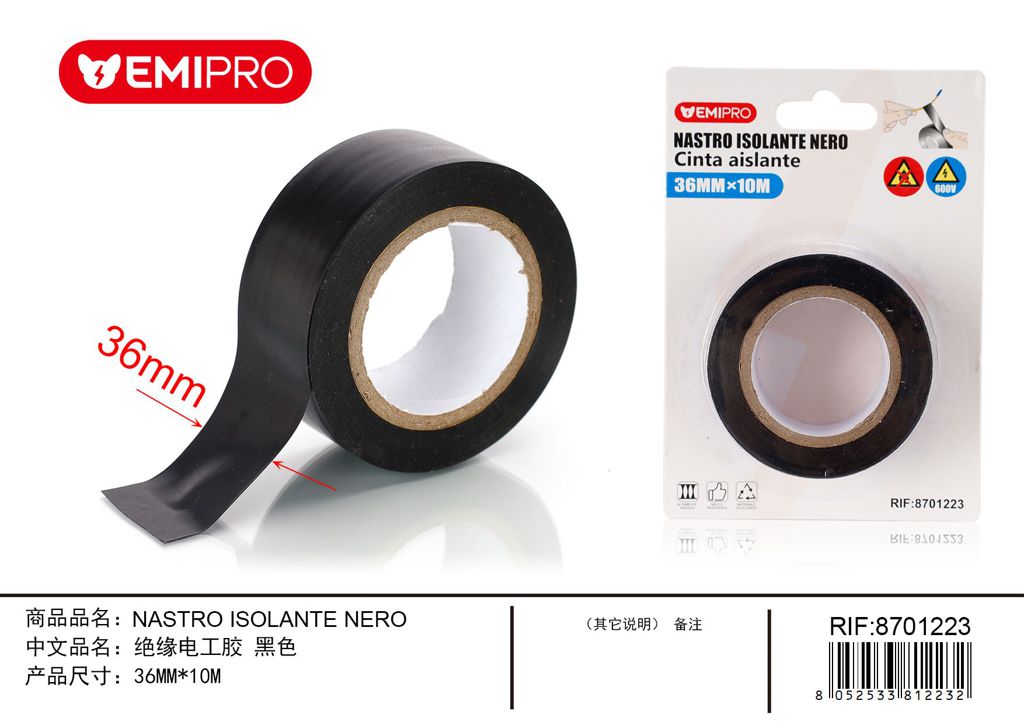 Nastro Isolante Nero 36mm*10M