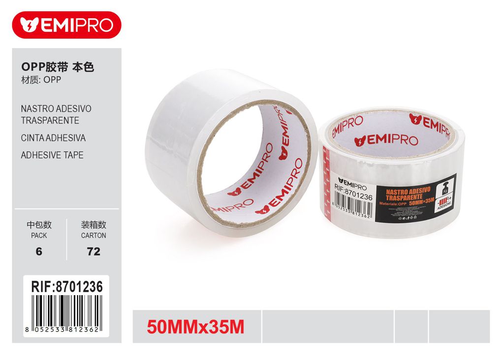 Nastro Adesivo Trasparente 50mm*35M
