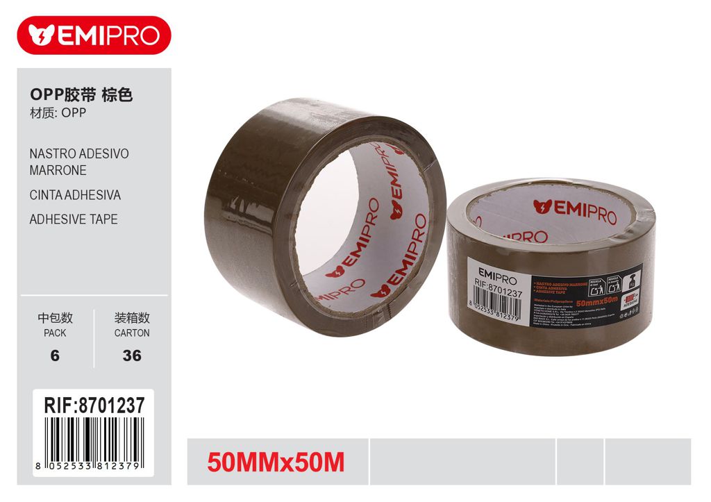 Nastro Adesivo Marrone 50mm*50M