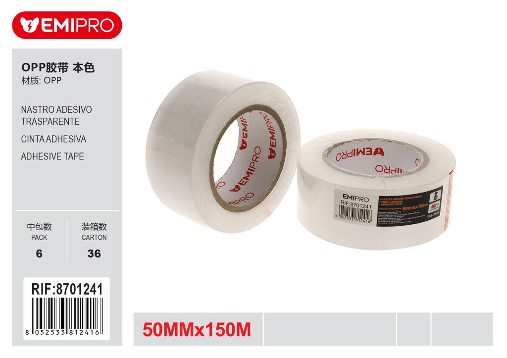 Nastro Adesivo Trasparente 50mm*150M