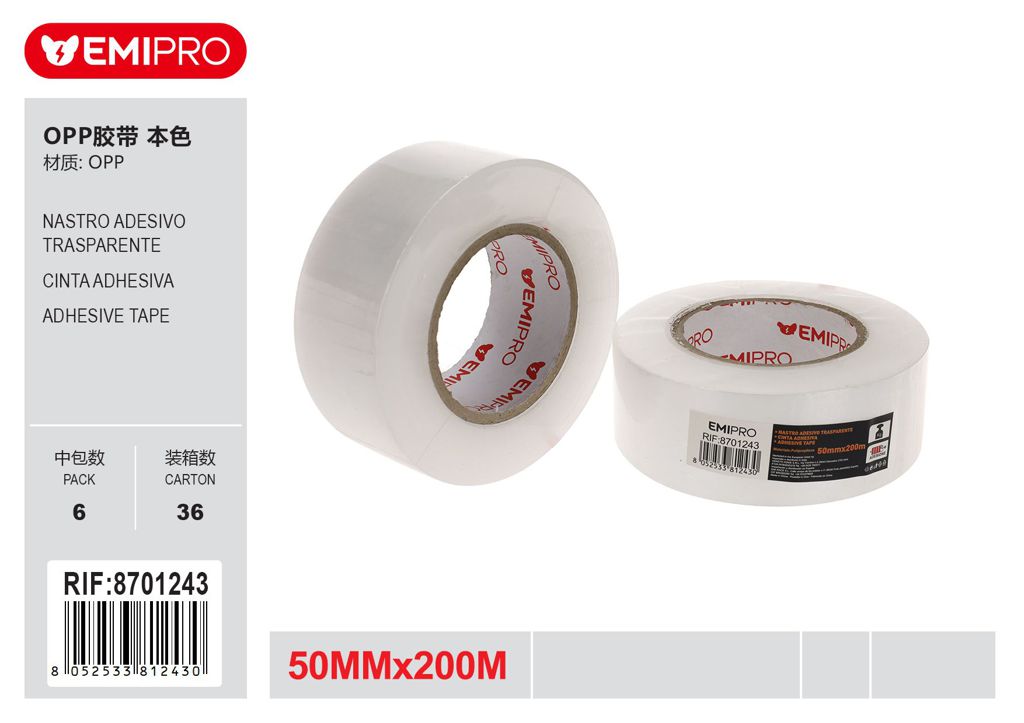 Nastro Adesivo Trasparente50mm*200M