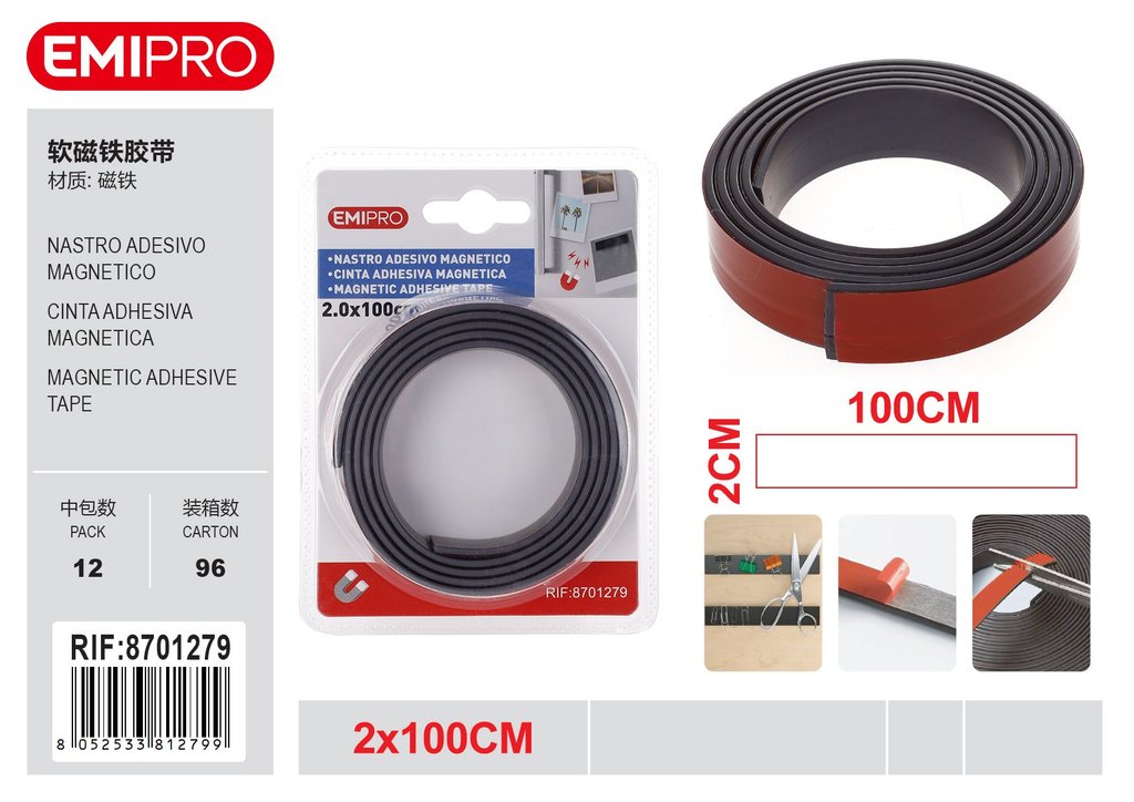 Nastro Adesivo Magnetico 2.0*100cm
