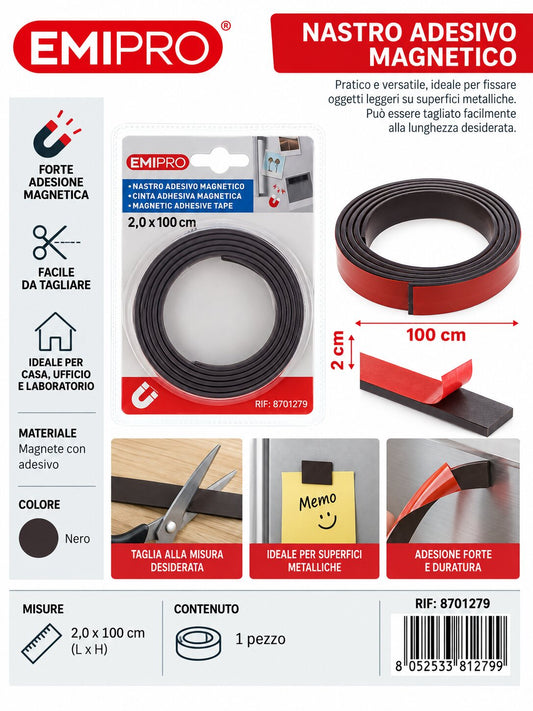 Nastro Adesivo Magnetico 2.0*100cm
