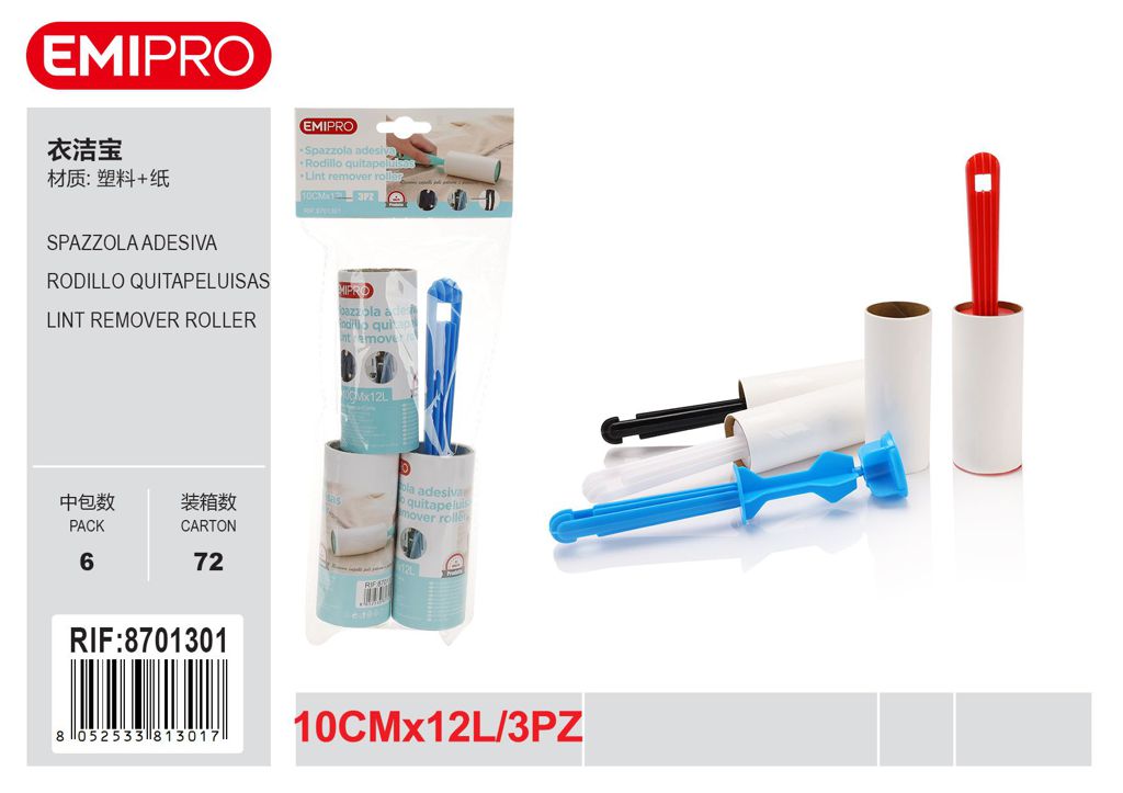 Spazzola Adesiva 10cm*12L 3Pz