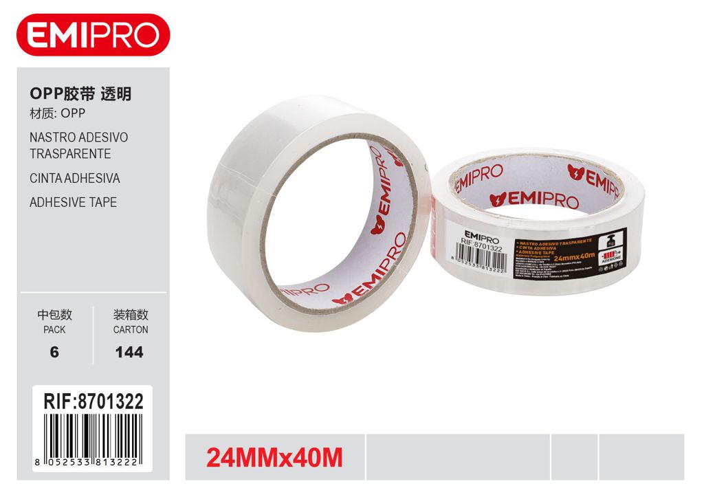 Nastro Adesivo Trasparente 24mm*40M